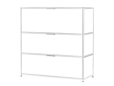 Dita Desk with Flap Door and drawers 3D model