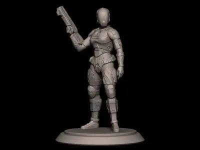 Sci-fi girl soldier  3D print model