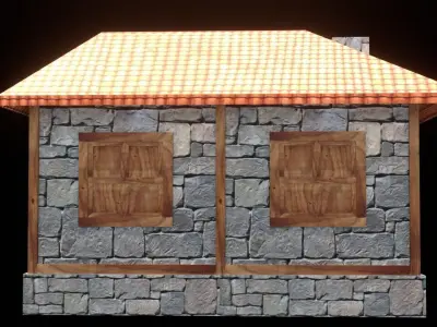 medieval house low poly village town residential game ready 4 Low-poly 3D model
