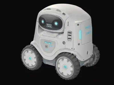 Autonomous Delivery Robot Game Ready Sci-Fi Prop 3D Model Low-poly 3D model