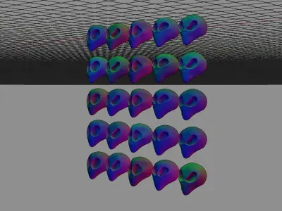 25 Textured Alien Skulls Low-poly 3D model