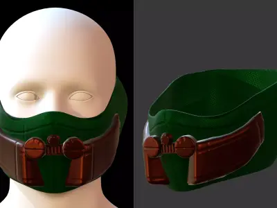 Gas mask helmet 3d model scifi Low-poly  Low-poly 3D model 225