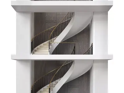 Neoclassical spiral staircase 4 3D model