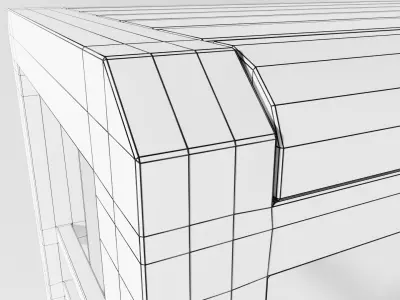 Bench 1 made of metal and wood Low-poly 3D model