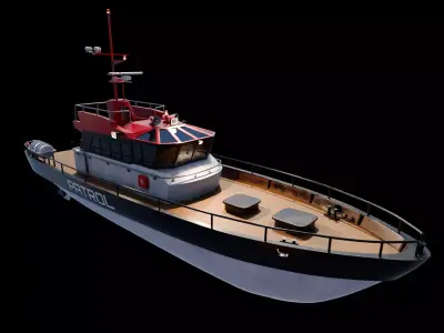 Ship patrol boat 3D model