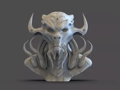 Scifi Demon Bust 3D print model