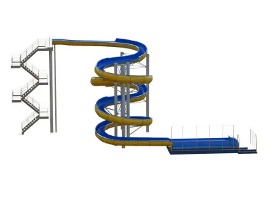 Water Slide 04 Low-poly 3D model