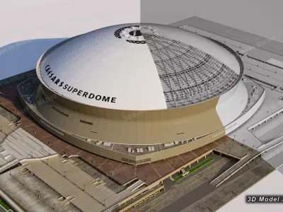 Caesars Superdome - New Orleans USA Low-poly 3D model