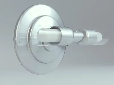 Wall Lamp Single Silver 4 3D model