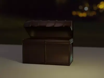 Bau Render box on table at night Free 3D model