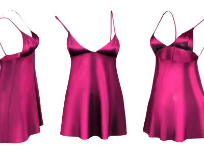 Chemise Lingerie With Off Shoulder Shoulder Strap Low-poly 3D model