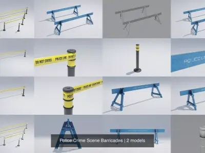 Police Crime Scene Barricades 3D Model Pack