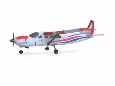 Generic Light Utility Aircraft Low-poly PBR Low-poly 3D model