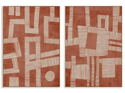 Abstract Painting Frame set 3D model 475