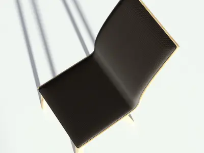 Wooden Black Fabric Sidechair 3D model