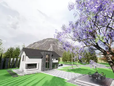 Modern House cottage 3D model purchase