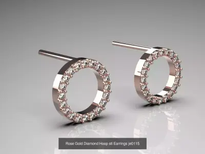 Stud and Hoop 3D STL Earring Collection 13 Models 3D Model Pack