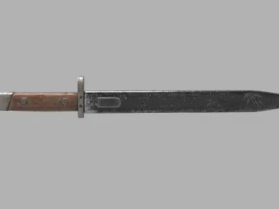 Karabiner k98 bayonet Low-poly 3D model