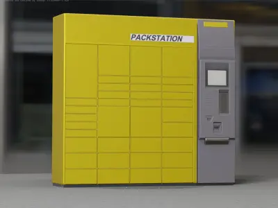 Packstation Object -4- Packstation with touchpad interface Low-poly 3D model