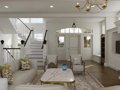 HQ Modular House With Furniture Low-poly 3D model