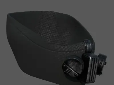 Gas mask respirator scifi PBR textures  Low-poly 3D model