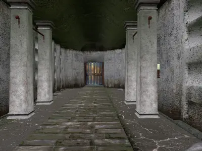 Old catacombs interior Low-poly 3D model