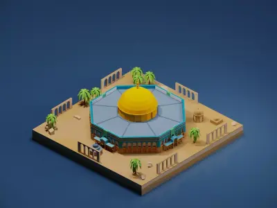 Dome of the Rock jerusalem Low-poly 3D model