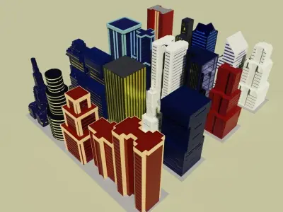 aset voxel city building  3D model