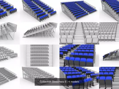 Collection Bleachers 5 3D Model Pack