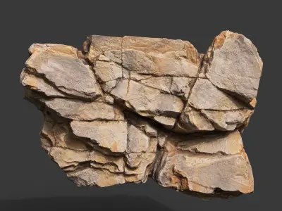 High Poly Yellow Cliff Face 221208 - Ultra HD 16K Texture 3D model