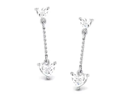 Gold Diamond Women Earring 3D print Model 3D print model 139