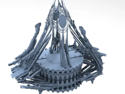 Island of Atlas Grand Tower pyramid 2 3D model