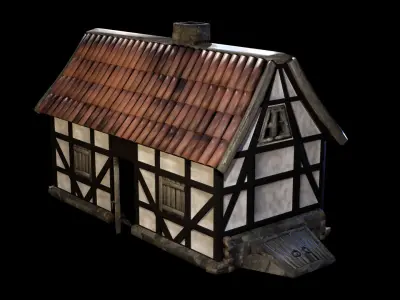 Medieval and Tudor Home Low-poly 3D model