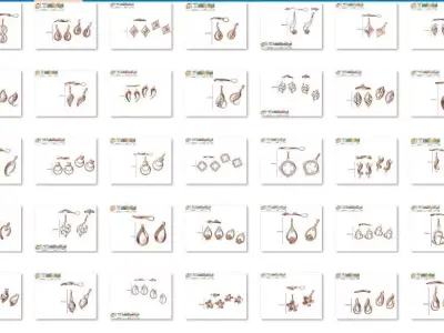 200 JCD  PENDANT EARRINGS SET BULK COLLECTION 2GM LIGHT WT  3D print model