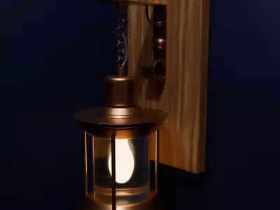 3D simple stylized wall lamp 3D model