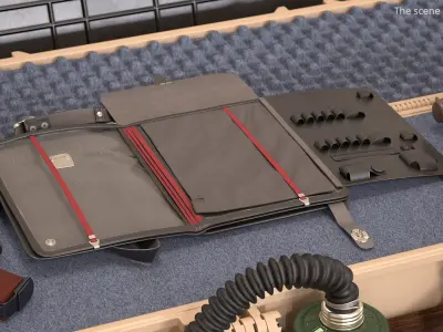  Office Organizer Shoulder Bag Opened Black 