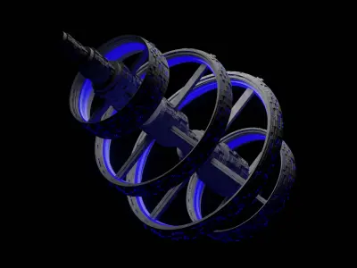 Procedural space station Free 3D model