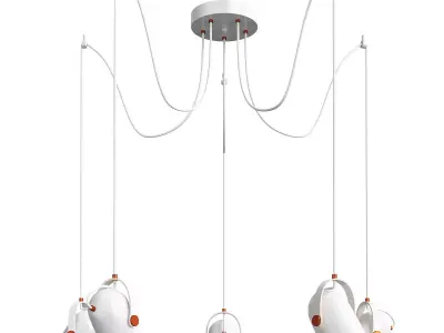 Tube Pendant White Low-poly 3D model