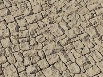 Medieval Limestone Cobblestone Floor  Texture