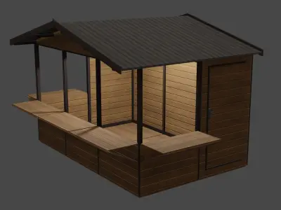 christmas market house Low-poly 3D model