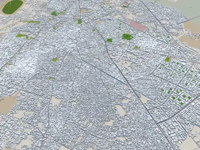 Meerut Uttar Pradesh India 25km Low-poly 3D model