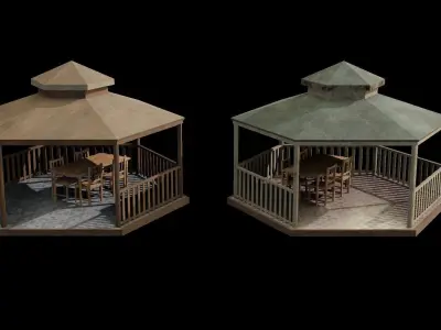 Gazeboo 3D models Low-poly 3D Model Pack