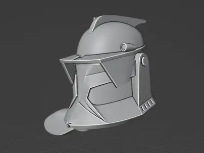 Phase 1 Animated 6 Inch Clone Commander Cody Helmet and Shoulder 3D print model
