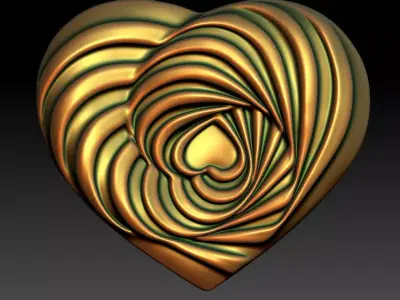 1 heart pendant CNC Relief Model 3D print model