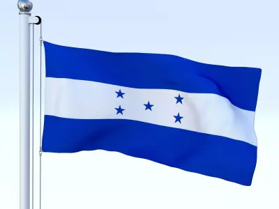 Animated Honduras Flag Low-poly 3D model