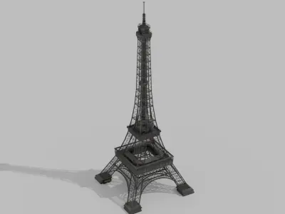 The Eiffel Tower Low-poly 3D model