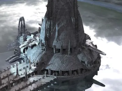 Alien Advanced Civilization Kit bash Cities 3D model