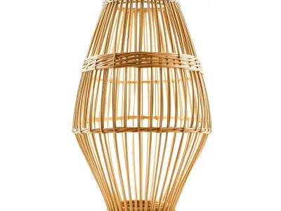Elegant Woven Basket Lamp D Model Pack Low-poly 3D model