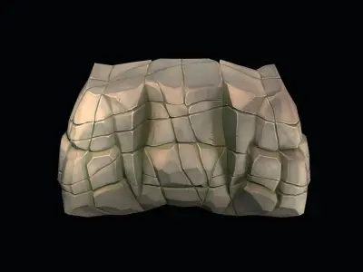 Stylized stone Low-poly 3D model