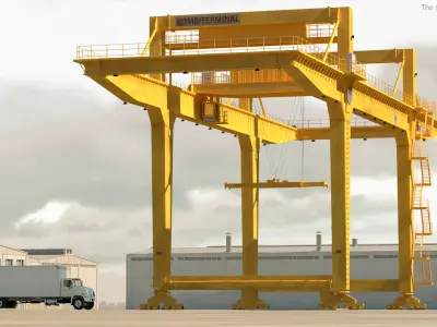  Rail Mounted Gantry Crane Rigged for Maya 